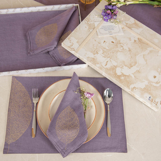 Mokotua Table Linen Amethyst Smoke Gift Set