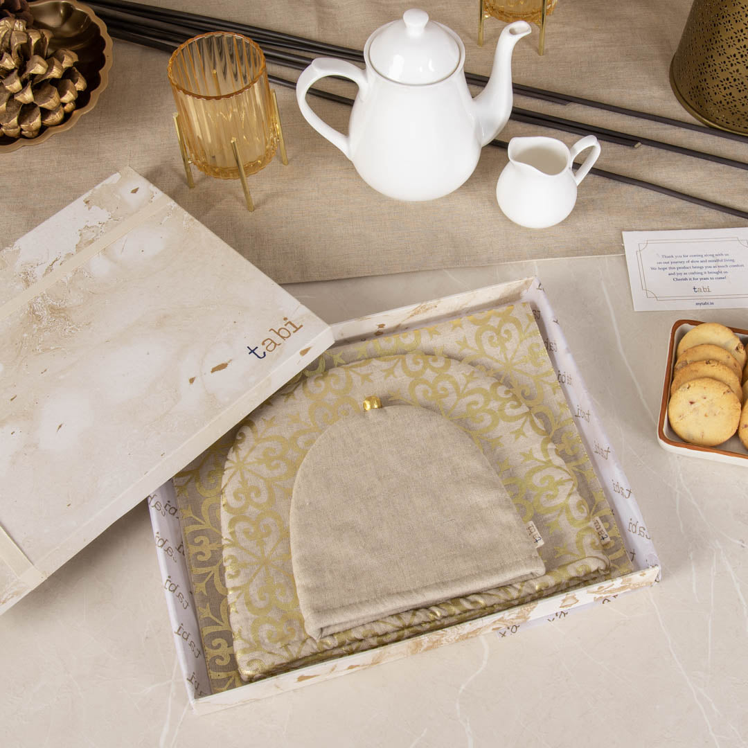 Wendon Linen Tea Cosy Natural Gift Set