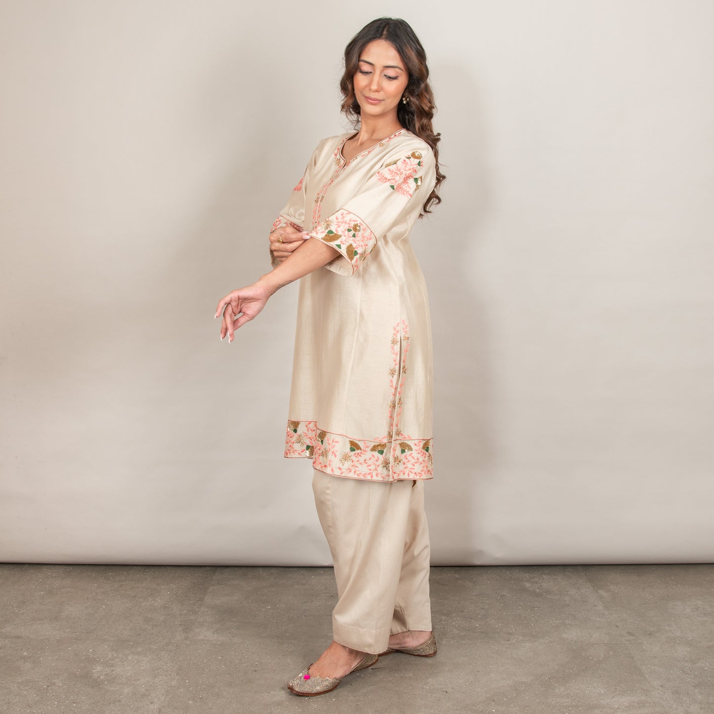 Ajara Silk Chanderi Kurta Set