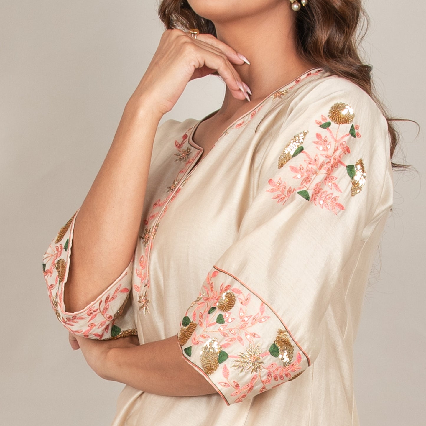 Ajara Silk Chanderi Kurta Set