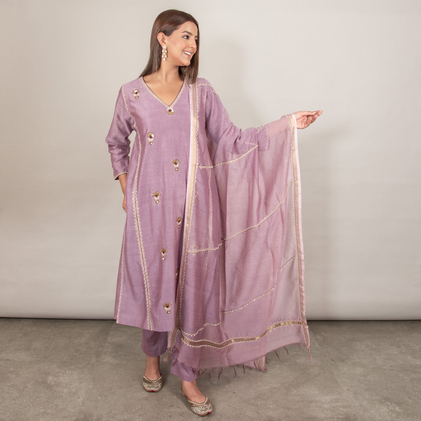 Amala Silk Chanderi Kurta Set