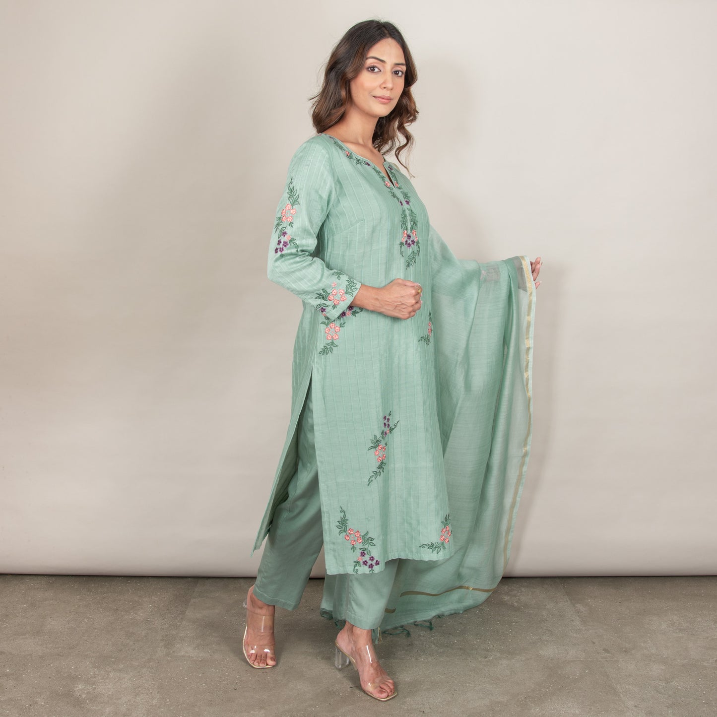 Asani Silk Chanderi Kurta Set