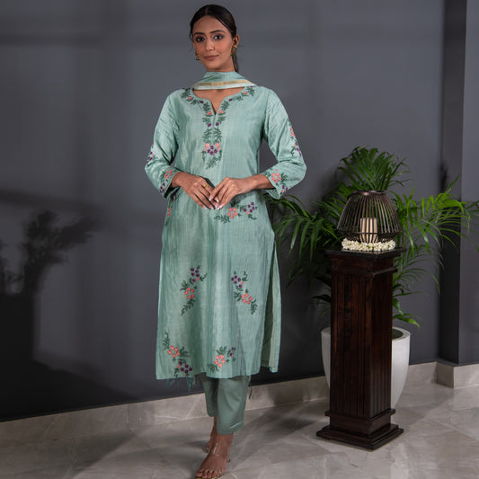 Asani Silk Chanderi Kurta Set