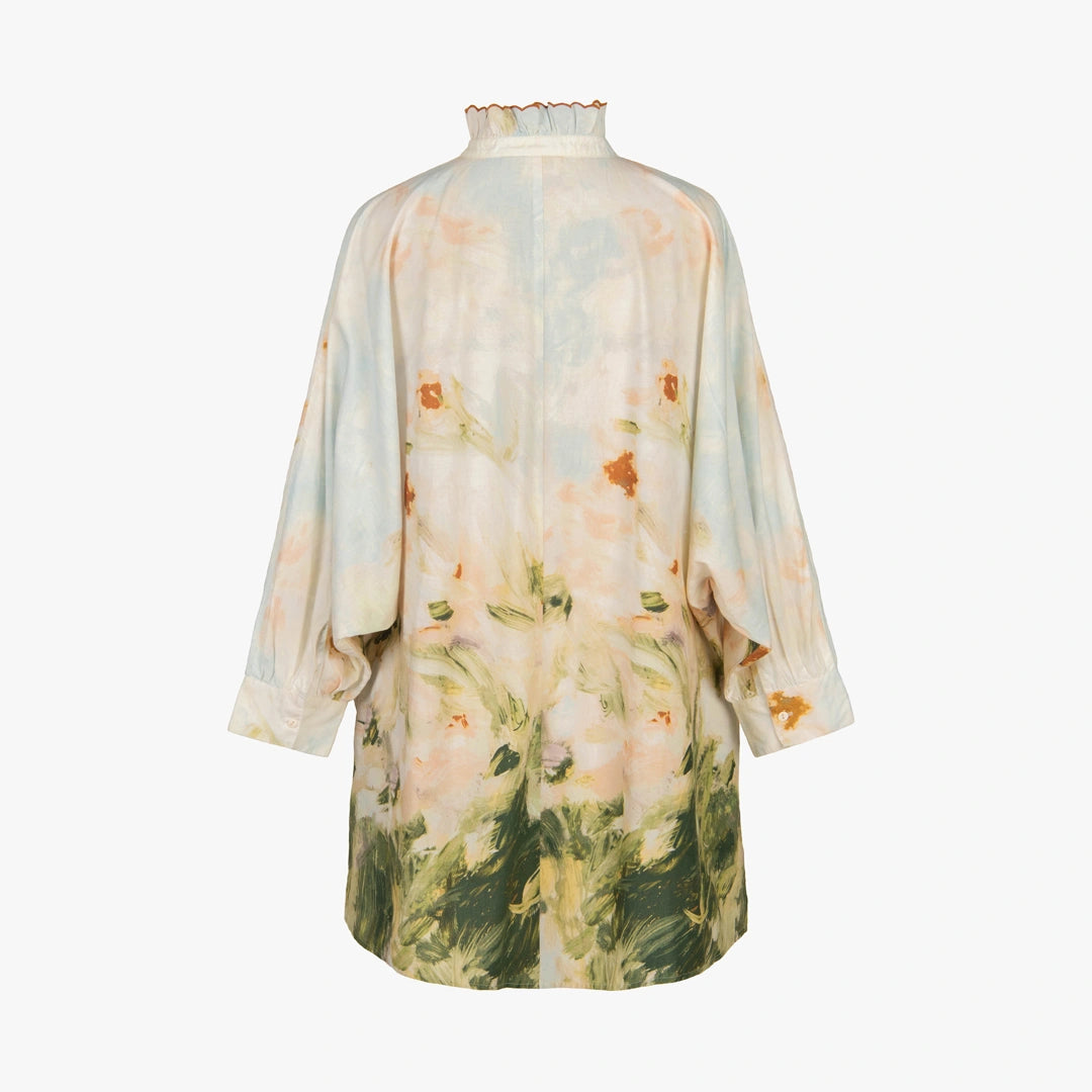 Floral patterned shirt on a white background