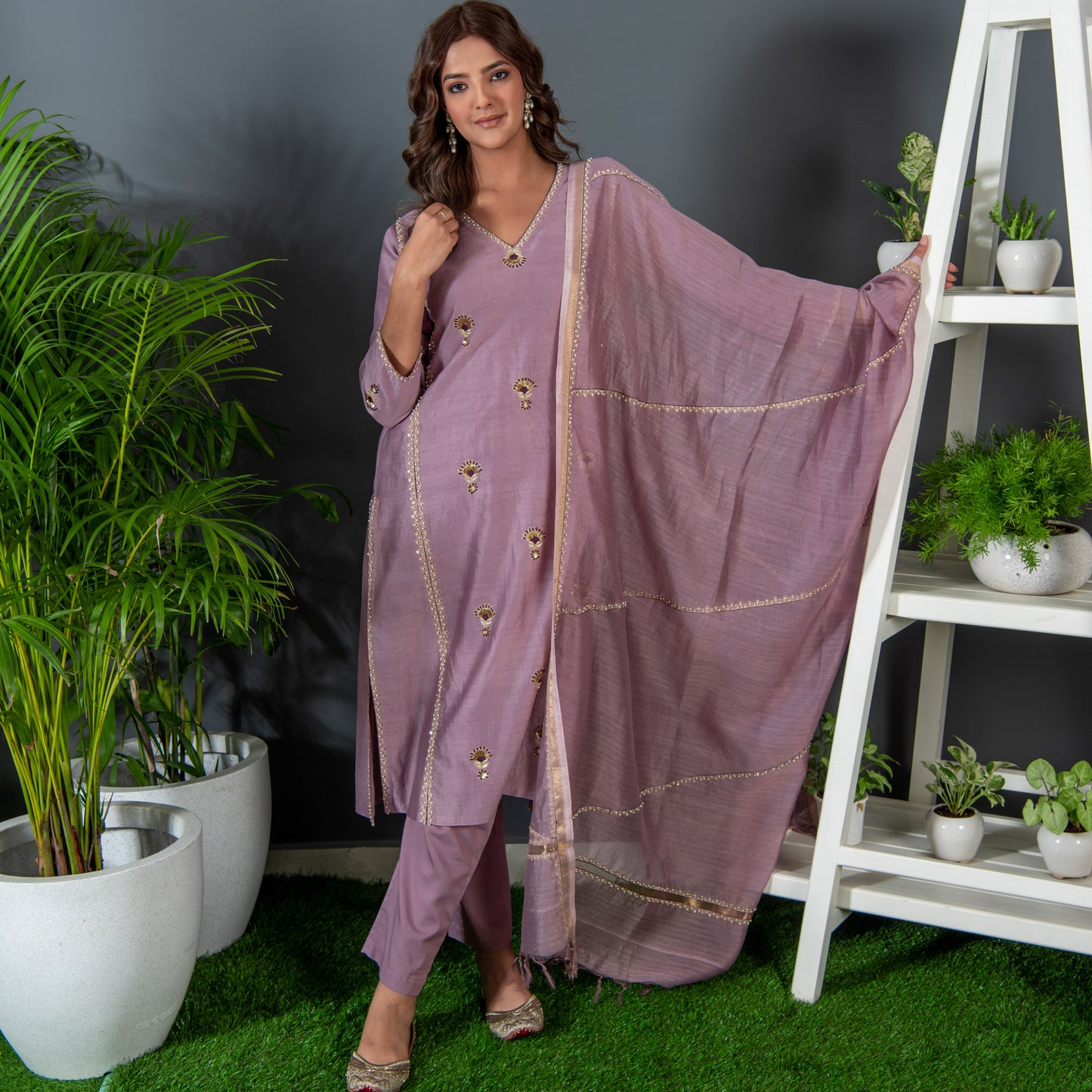 Amala Silk Chanderi Kurta Set