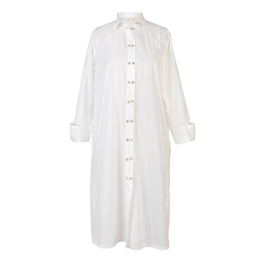 White shirt with rolled-up sleeves on a white background