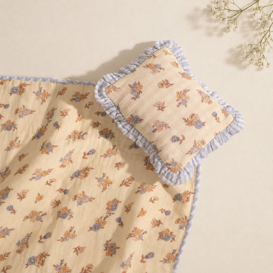 Bhor Floral Pillow & Quilted Blanket Set