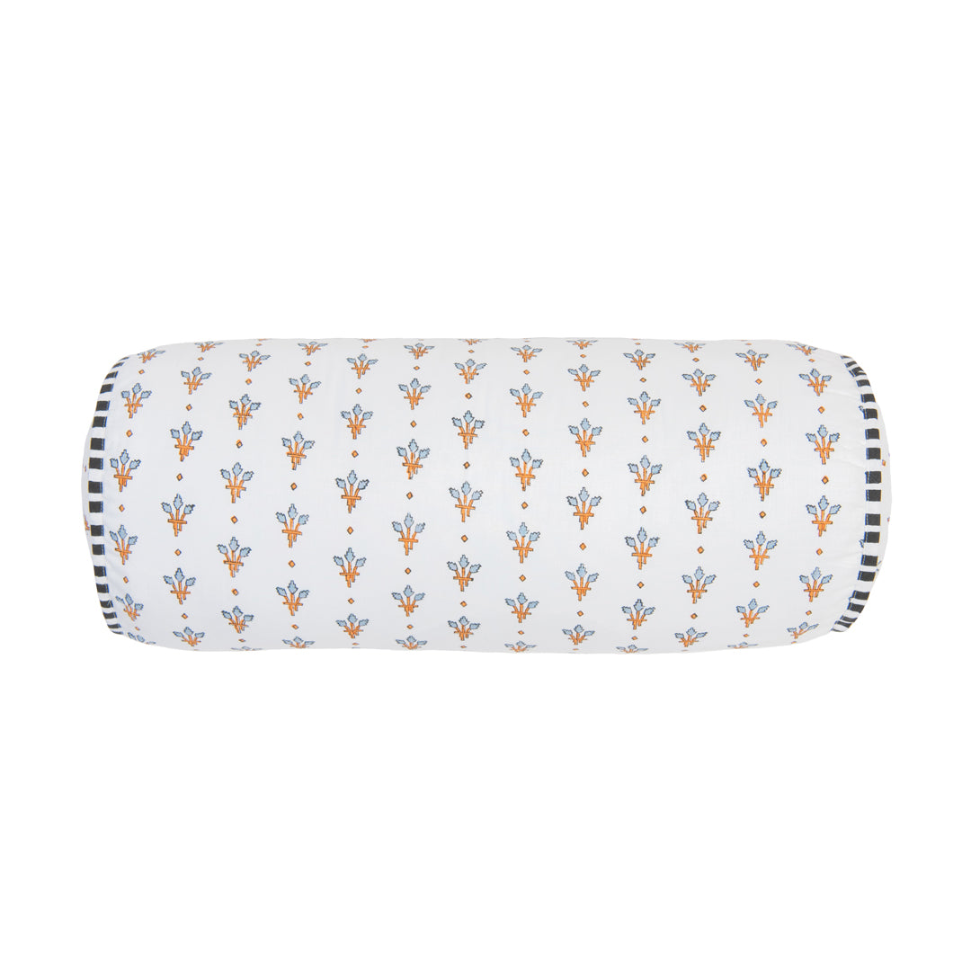 Roller pillow with floral pattern 