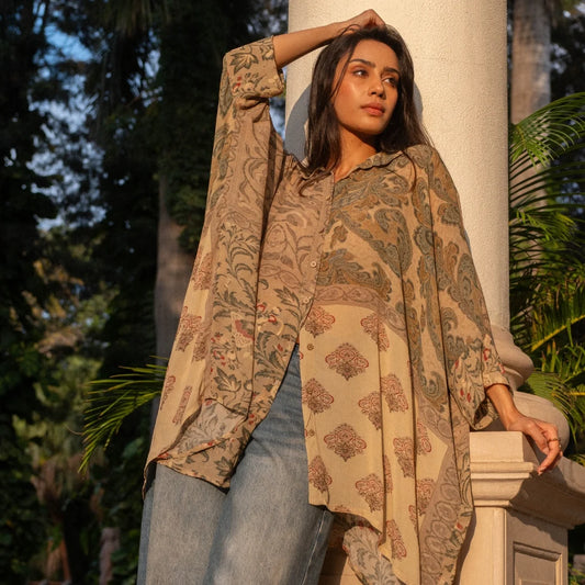 Diya Printed Oversized Shirt