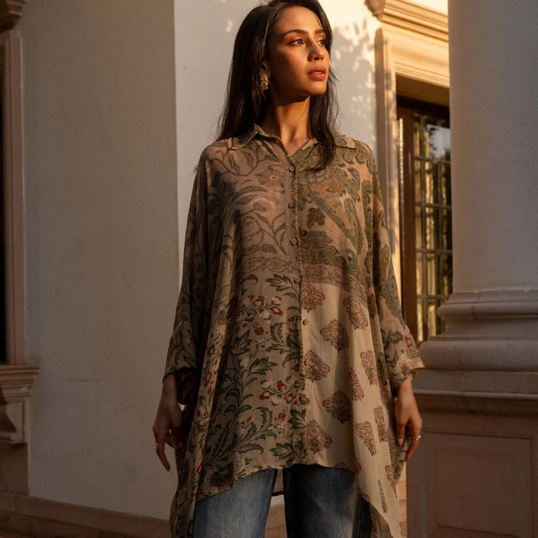 Diya Printed Oversized Shirt