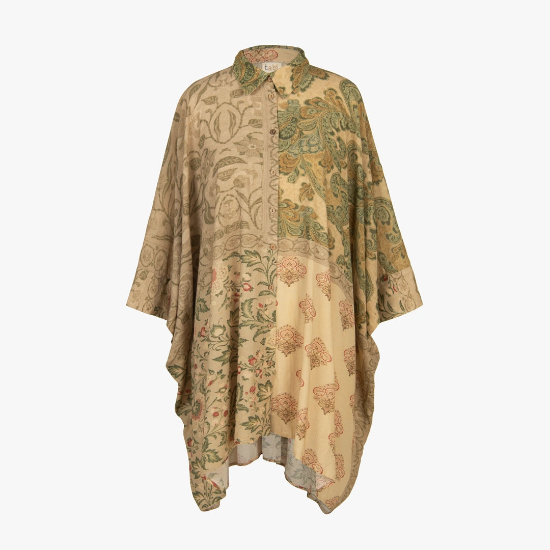 Floral patterned garment on a white background