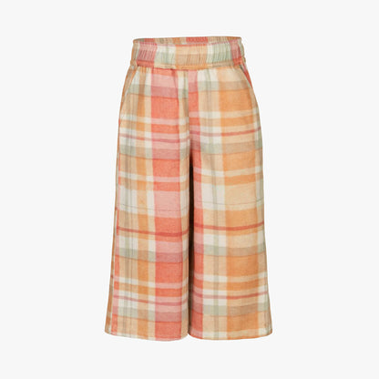 Plaid Pants with orange and pink check pattern 