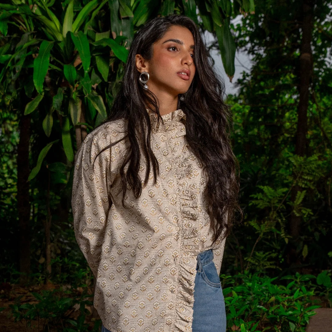Harshita Cotton Poplin Ruffle Top