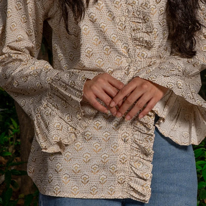 Harshita Cotton Poplin Ruffle Top