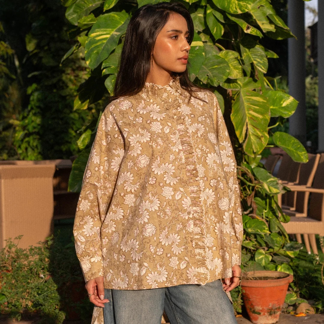 Inaya Cotton Printed Cambric Shirt