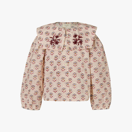 Floral patterned jacket on a white background