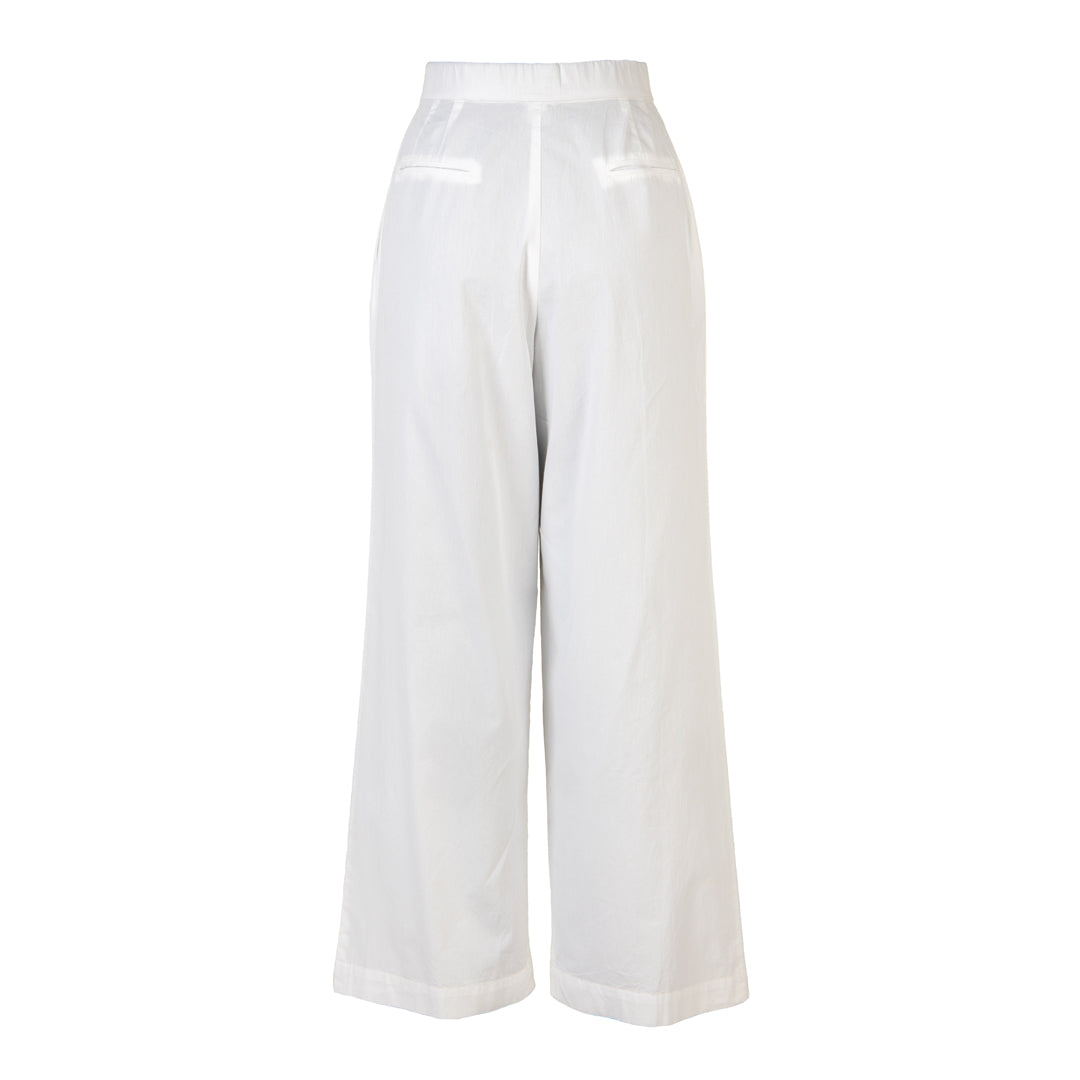 White wide-leg pants on a white background