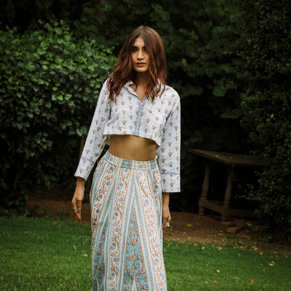 Lyla Flared Cotton Cambric Skirt