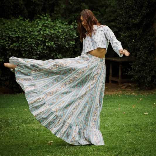 Lyla Flared Cotton Cambric Skirt