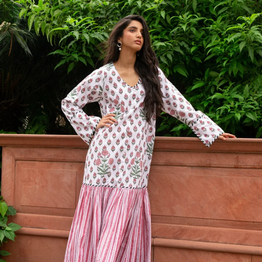 Ovika Hand Block Printed Cotton Dress