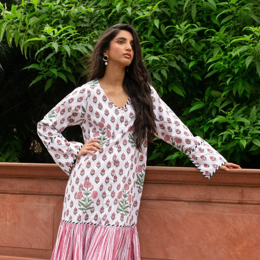 Ovika Hand Block Printed Cotton Dress