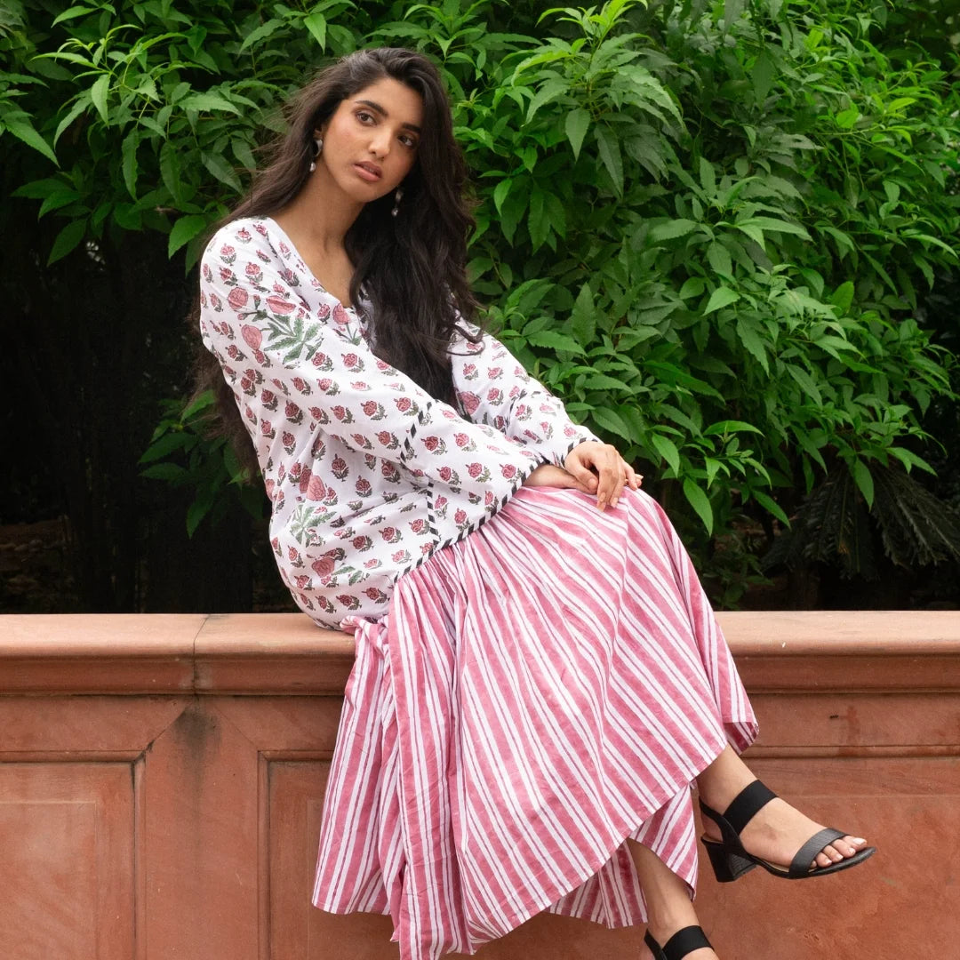 Ovika Hand Block Printed Cotton Dress