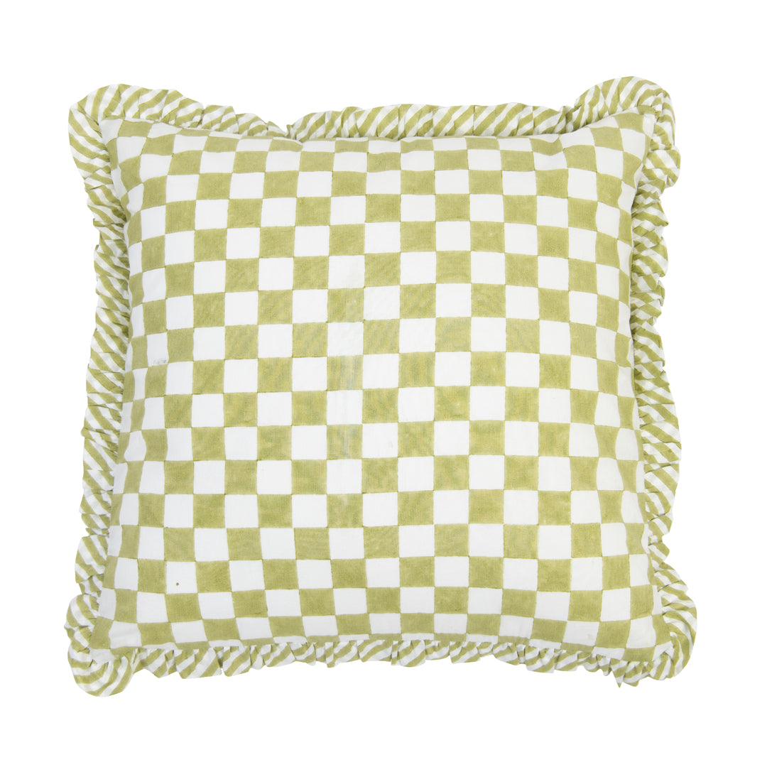 Ruffled Green Cushion Cover - Set of 2