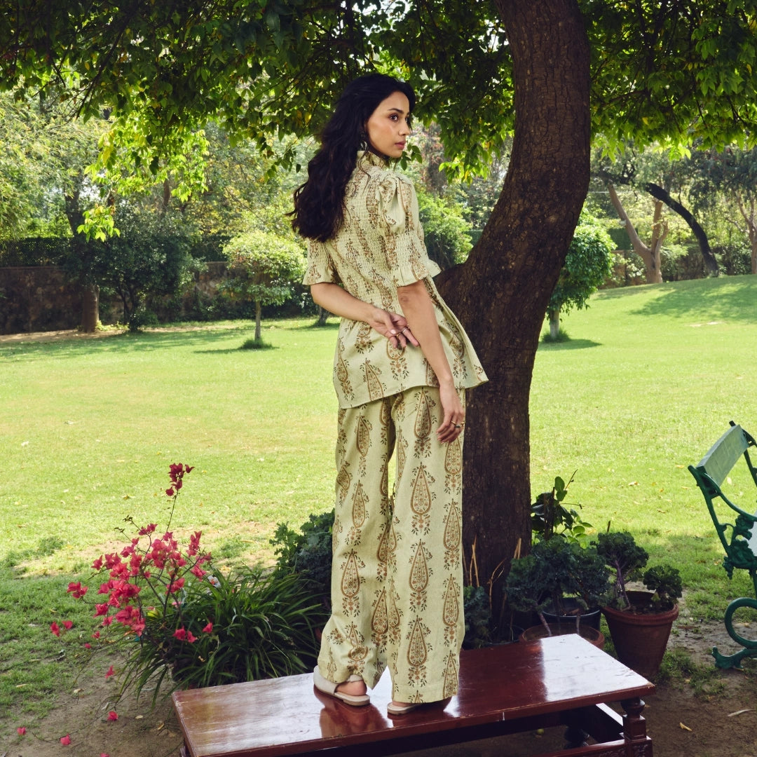 Saaz Handblock Printed Pants