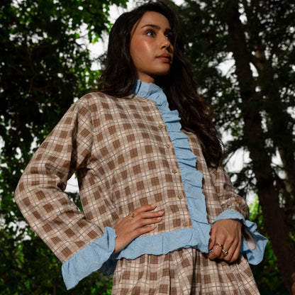 Samaira Ruffle Cotton Twill Top