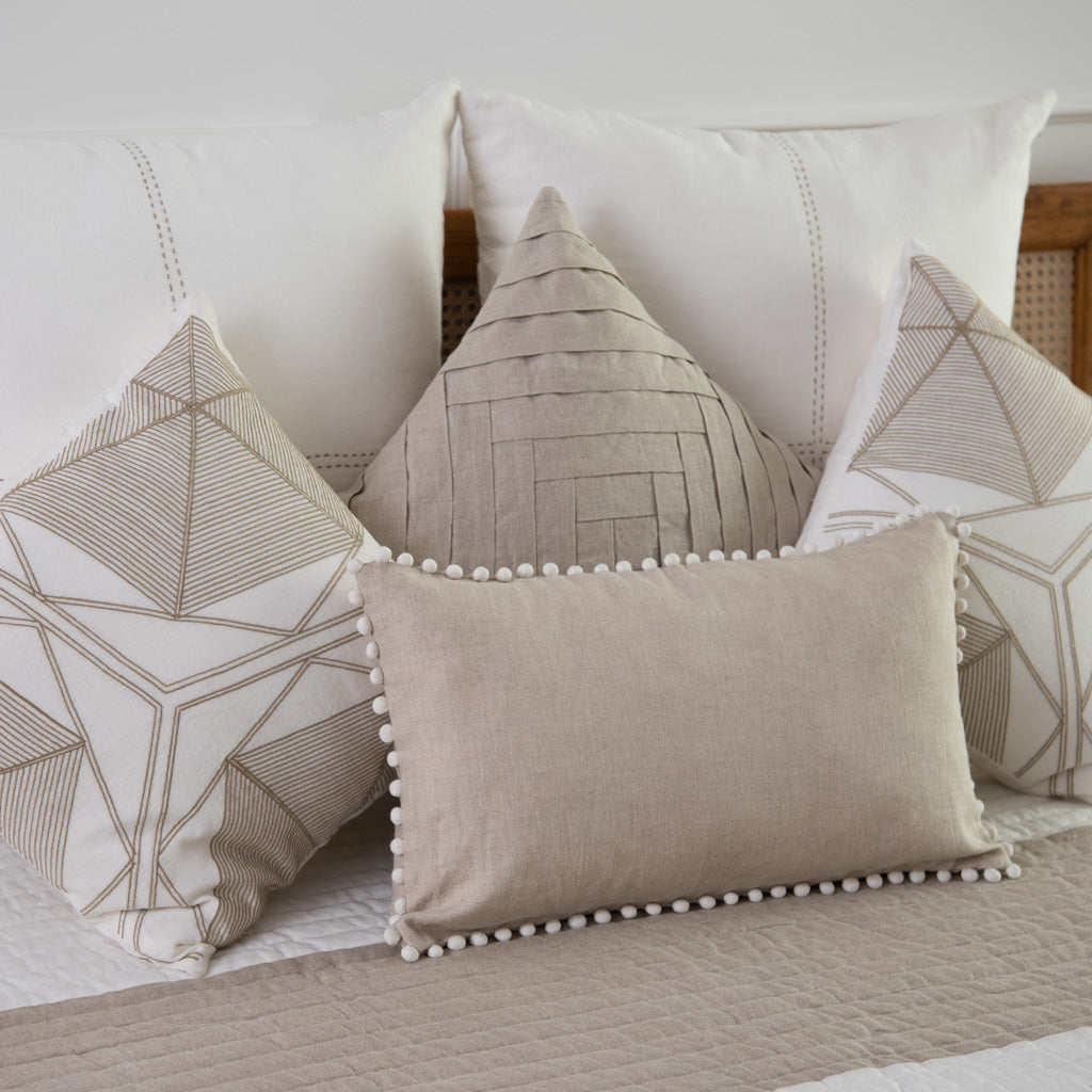 Dausa natural linen pleated cushion cover