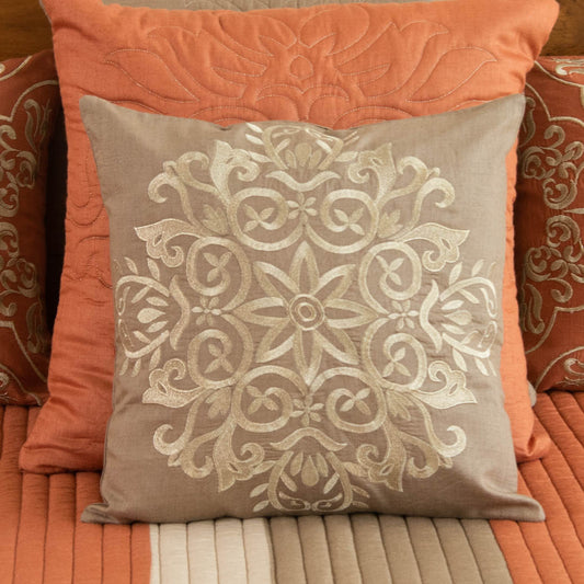 Munga Silk cushion cover clay