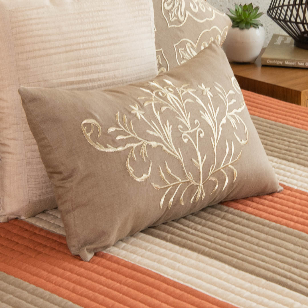 Munga silk cushion cover clay