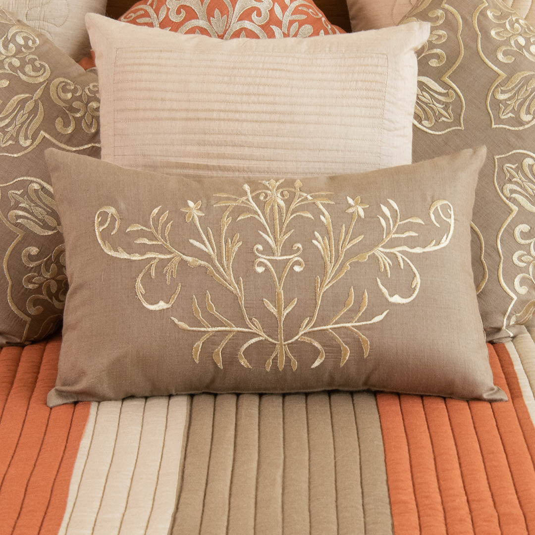 Munga silk cushion cover clay