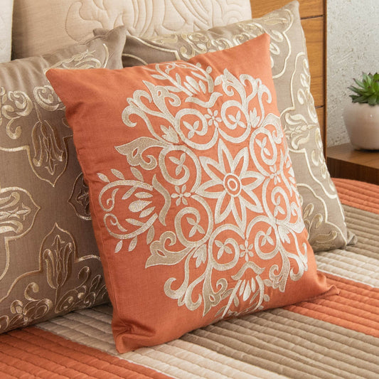 Munga silk cushion covers brick