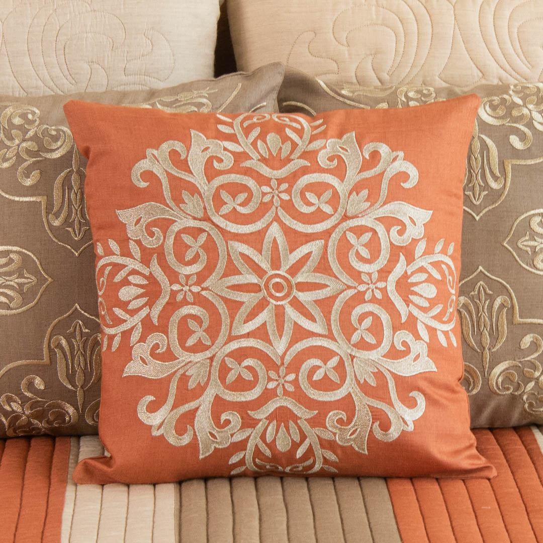 Munga silk cushion covers brick