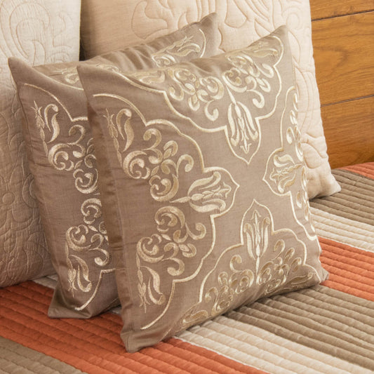 Munga Silk cushion cover clay