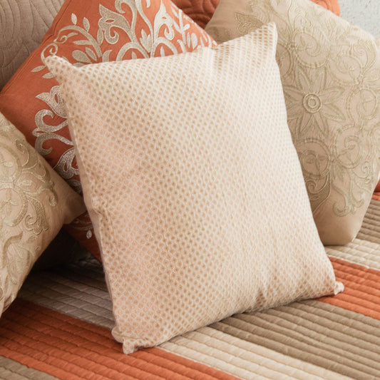 Banarasi silk jacquard cushion cover natural