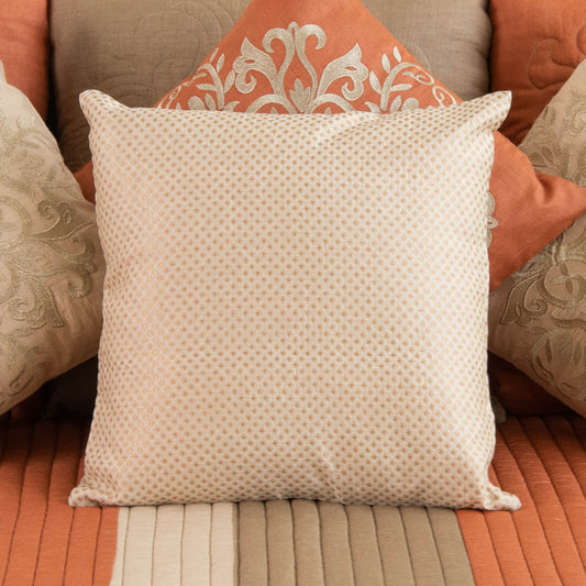 Banarasi silk jacquard cushion cover natural