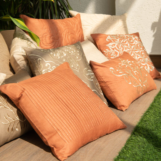 Munga silk cushion covers brick