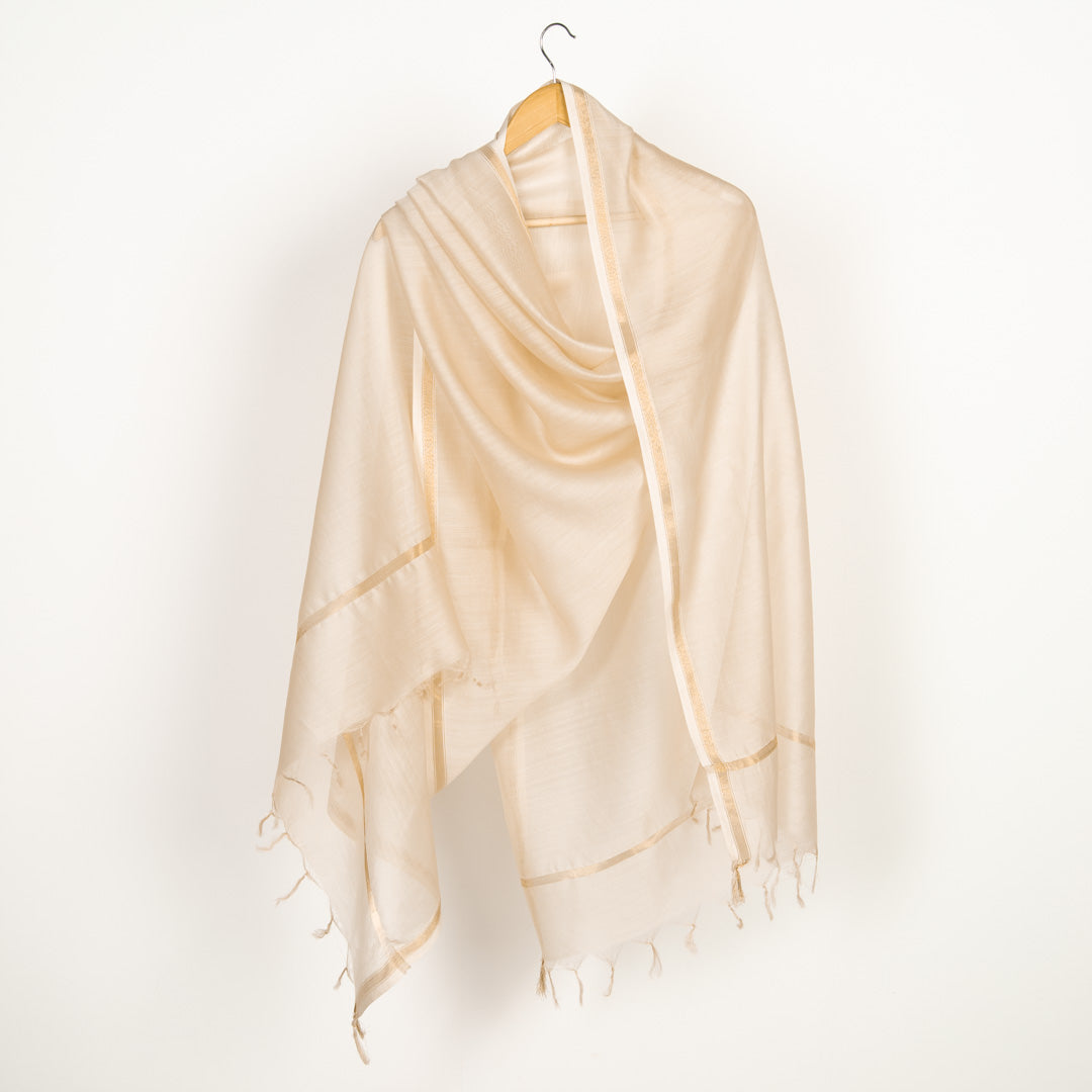 Anjanya Silk Chanderi Dupatta Doe Skin