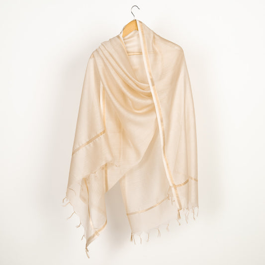 Anjanya Silk Chanderi Dupatta Doe Skin