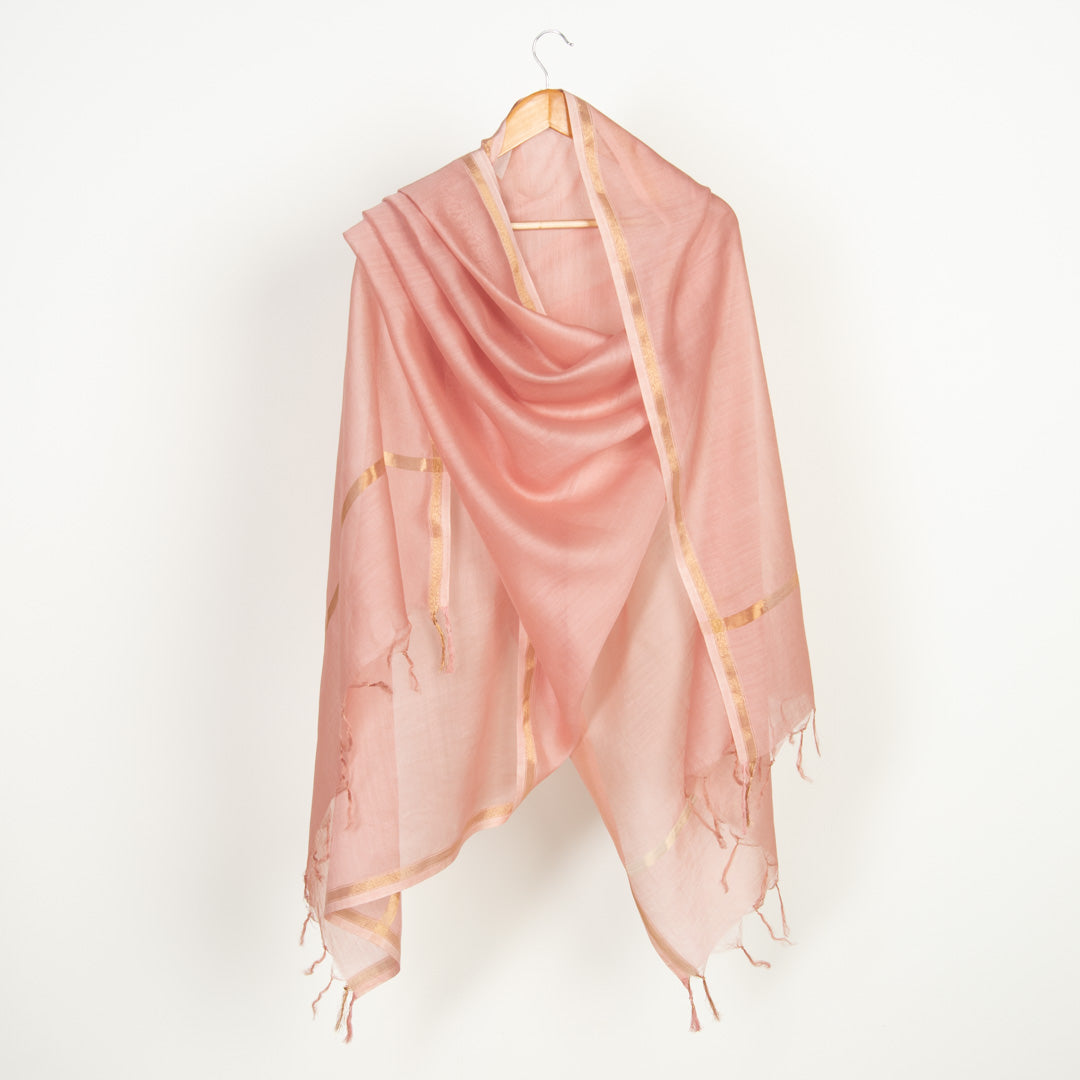 Anjanya Silk Chanderi Dupatta Misty Rose