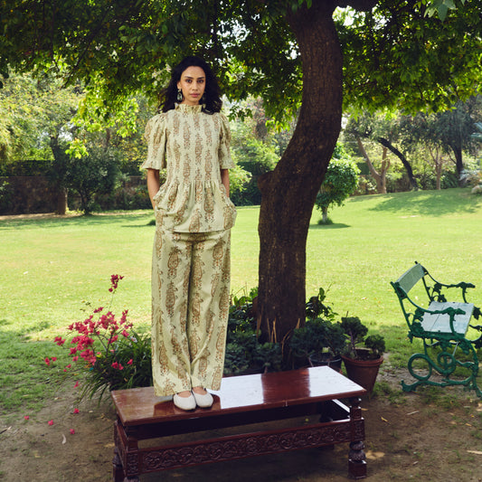 Saaz Handblock Printed Pants
