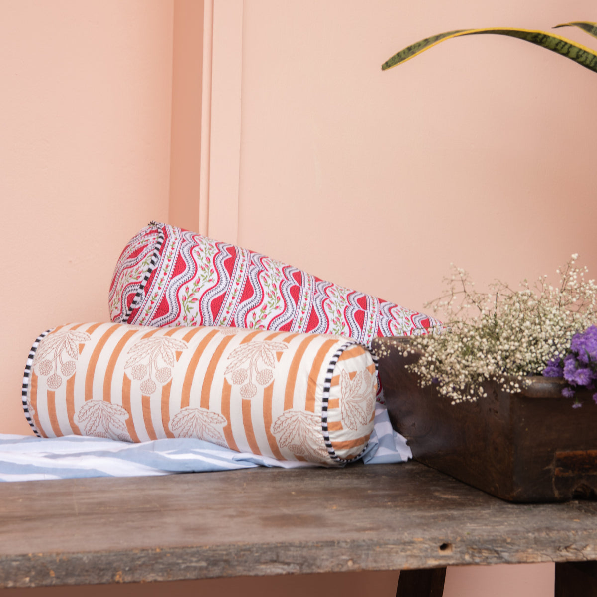 Terracotta Bolster Cover - Set of 2