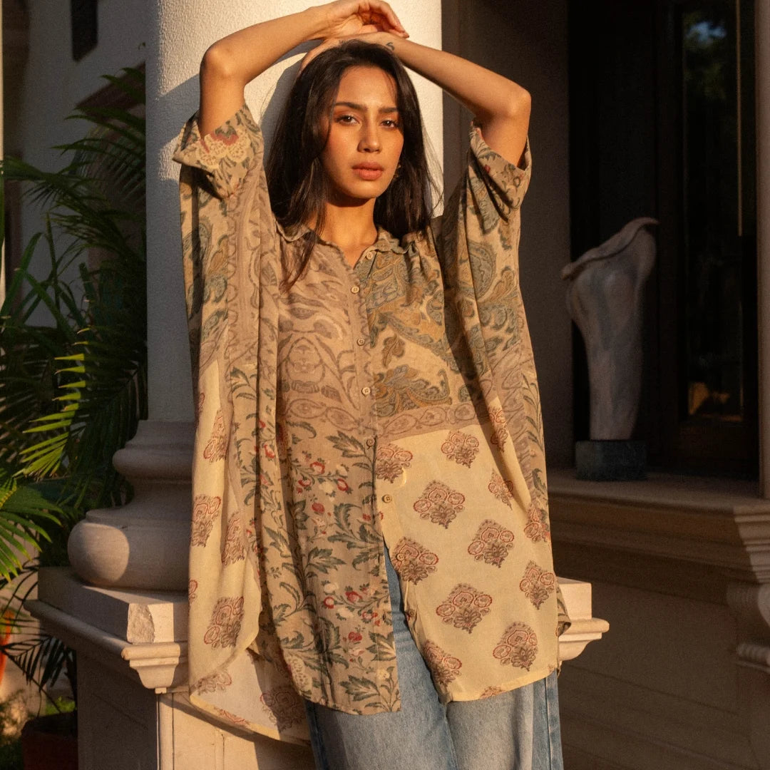 Diya Printed Oversized Shirt