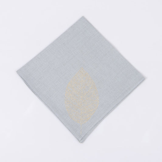 mokotua linen napkins aqua grey