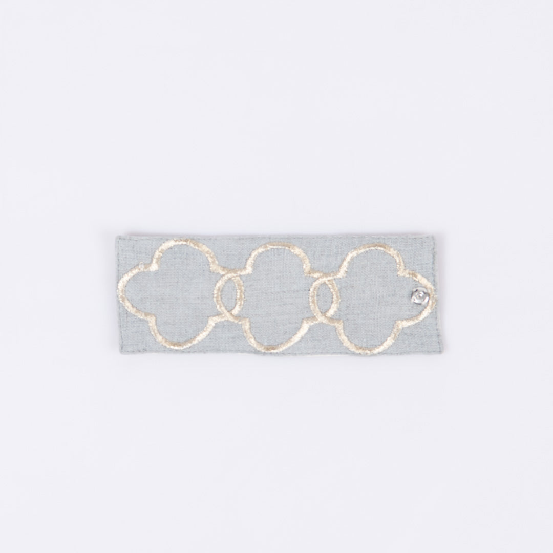 Oporo linen napkin rings aqua grey