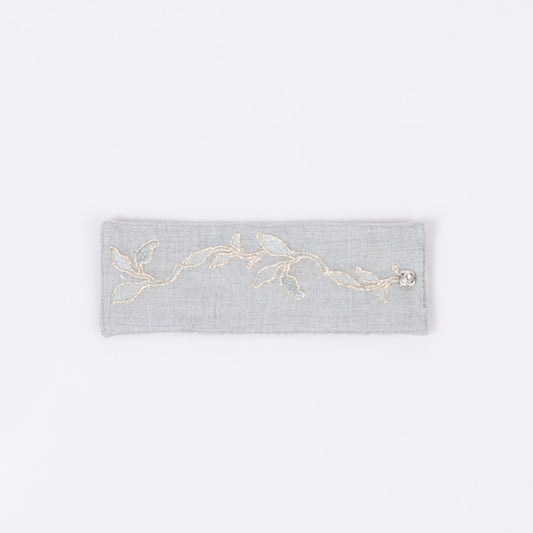 Otago linen napkin rings aqua grey