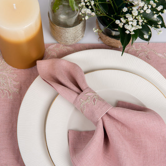 Otgao linen napkin rings dusty rose