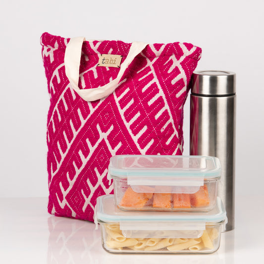 Rochelle Medium Lunch Bag with Zip Fuschia